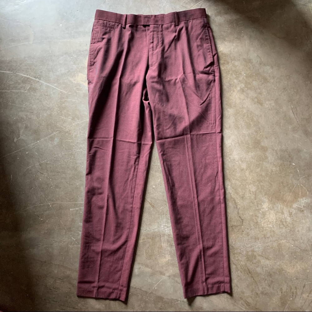INC Slim Fit Burgundy Pants